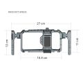 Universal Metal Phone Cage Smart Stabilizer w Handgrip Phone Holder for Iphone 15 14 13 Andriod Mic Led Light Filmmaking Video.
