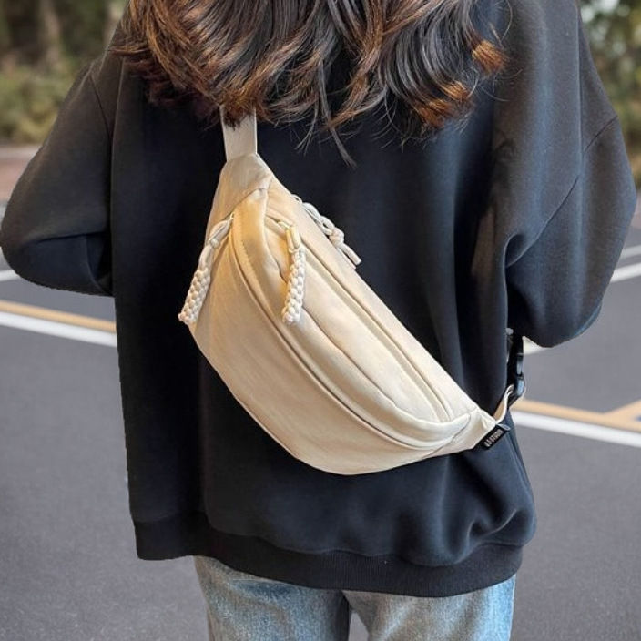 Mobile phone waist bag, men's chest bag, waterproof Japanese small shoulder bag, women's lightweight student casual sports ins-style crossbody bag