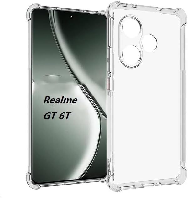 Realme GT 6T Transparent Clear Slim Soft TPU Cover With Bumper
