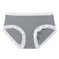 New Japanese Panties Women's Cotton Traceless Girl Simple Japanese Black and White Mid-Waist Student Lace Briefs.