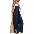 Women Solid Color Oversized Wide Leg Playsuit Summer Loose Plus Size Ladies Jumpsuits. 