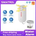 SMATRUL Tuya Smart Wifi Leak Sensor Water Leakage Detector Flood Alert For Smart Home Flood Alert Overflow Security App Alarm Smart Life.