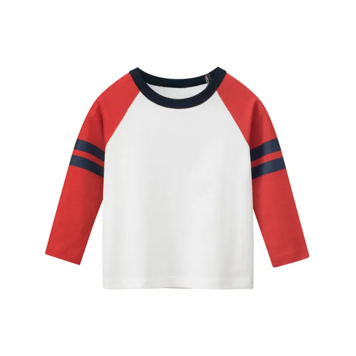 DSstyles%20Boys%20Long%20Sleeve%20Shirts%20Cotton%20Round%20Neck%20Tees%20Sleeve%20Patchwork%20Color%20T-shirt%20Fashionable%20Children's%20Tops%20-%20Image%202