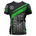 Mechanic shirt men's T-shirt mechanical tools print short sleeve summer Jersey casual tops oversized trendy breathable clothing. 
