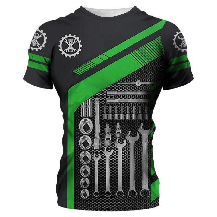 Mechanic%20shirt%20men's%20T-shirt%20mechanical%20tools%20print%20short%20sleeve%20summer%20Jersey%20casual%20tops%20oversized%20trendy%20breathable%20clothing%20-%20Image%207