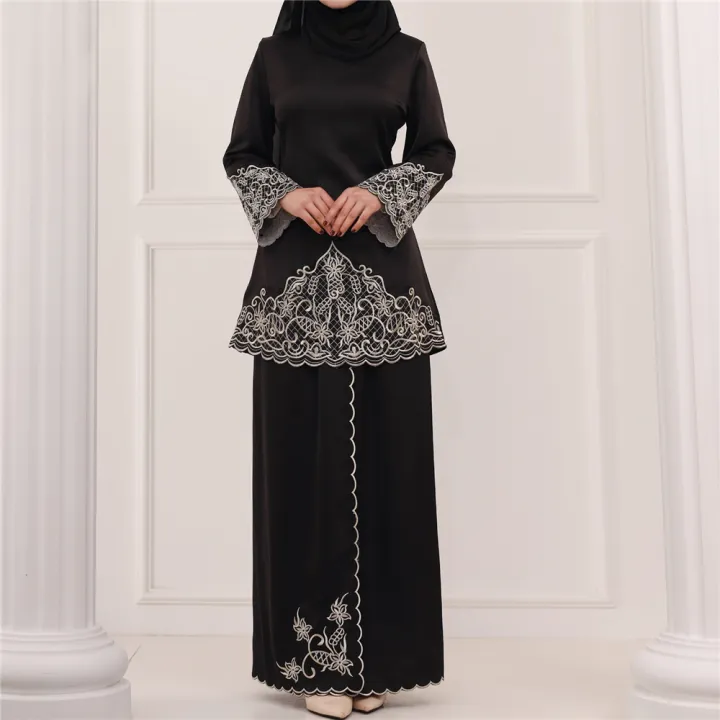 Women%20Spring%20Embroidery%20Muslim%20Sets%20Long%20Sleeve%20Turkish%20Tops%20Skirts%20Abaya%20Solid%20Islamic%20Clothing%202PCS%20Baju%20Kurung%20Malaysia%20Set%20-%20Image%207