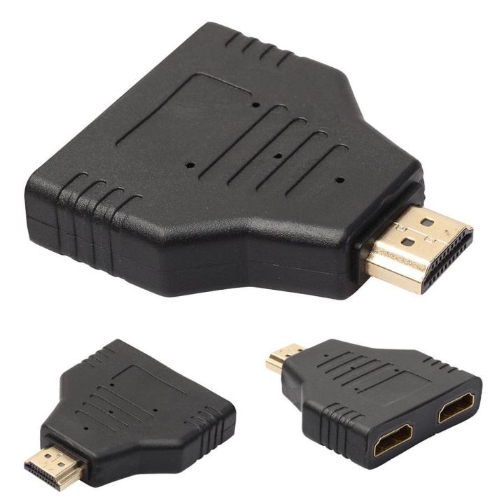 2 In 1 HDMI Male To Dual HDMI Female Port Gold Plated Audio Video Splitter Adapter Converter 1080P HD TV HD PC Monitor USB-Ethernet Adapters