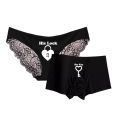 Lace Female Briefs Bikini Smooth Ice-silk Male Boxer Shorts Romantic Lovers Man and Woman Matching Couple Underwear Fashion. 