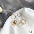 7pcs Fashion Jewelry Rings Set Hot Selling Metal Hollow Round Opening Women Finger Ring for Girl Lady Party Wedding Gifts Nicle.