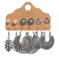 6Pair/Set Bohemian Earring Set Ethnic Style Carved Earrings. 