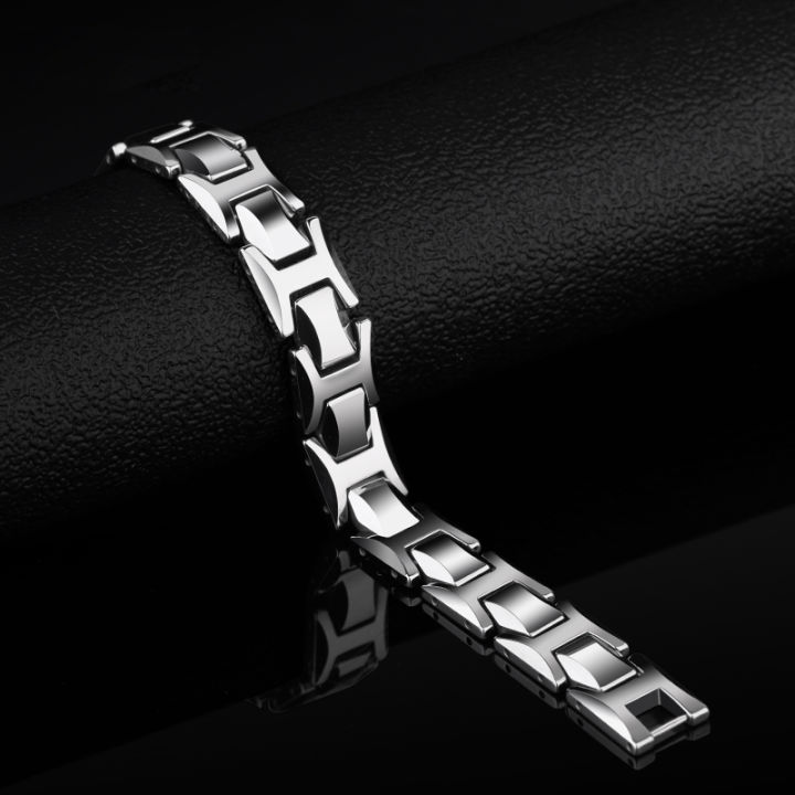 10.5mm%20Width%20High%20Polished%20Tungsten%20Carbide%20Bracelet%20with%20Magnet%20Stones%20Germanium%20for%20Men%20Jewelry,%20Engraving,%20-%20Image%203