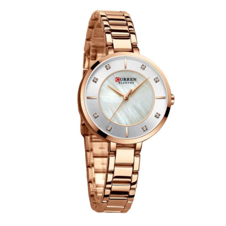 Curren - 9051 - Stainless Steel Watch- Rose - Wrist Fashion Watch For Women