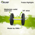 2.5 kg 2 pcs=5 kg, 10" stick 1 pcs, Dumbbell set, Black & Silver. 