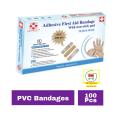 100 Pcs Getwell First Aid Strip Tape One Time PVC/PE Bandages. 