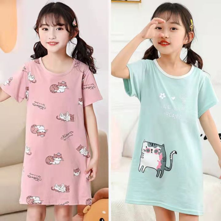 Unicorn%20Cotton%20Nightdress%20Little%20Teen%20Girl%20Pajamas%20Dresses%20Children%20Cartoon%20Summer%20Nightgown%20Home%20Clothes%20Kids%20Sleepwear%20Gecelik%20-%20Image%207