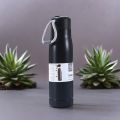 600ml Black Vacuum Water Bottle, Outdoor Sports 304 Tumbler with Lifting Rope.