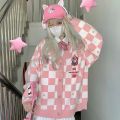 Sanrio Y2k Cinnamoroll Kawaii Cardigan Women Kuromi Melody Korean Fashion Sweater Female Preppy Style Long Knit Top Clothes 2023. 