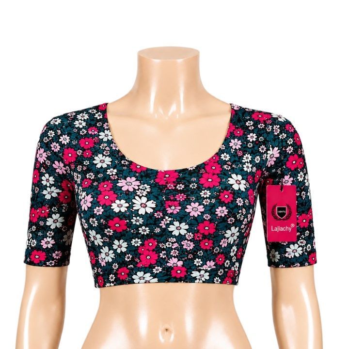 Fashionable Soft and Comfortable Digital Printed Short Sleeve Blouse for Women