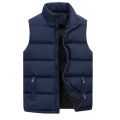 Zipper Solid Color Sleeveless Jackets For Men Winter Coat Waistcoat Body Warmer Vest Male Padded Workwear Casual Jackets Coat. 