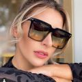 Square Sunglasses Women 2021 Vintage Brand Oversize TF Women's Sun Glasses Black Gradient Female Glasses Men.s Oculos UV400. 