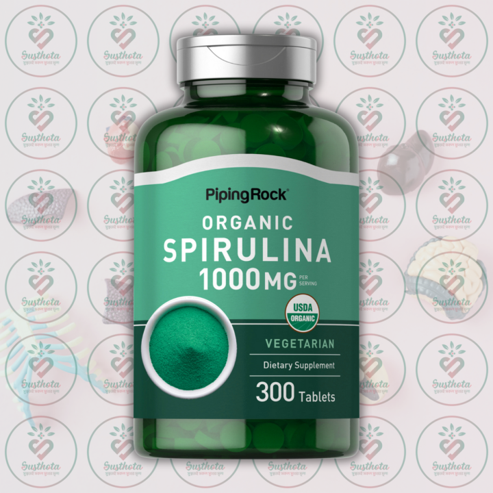 Piping Rock Organic Spirulina – 1000 mg – 300 Vegetarian Tablets – with ...