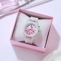 Kingstar123 Children Cartoon KT Cat Luminous Watch Female Student Korea Simple Cute Girl Heart Silicone Strap.