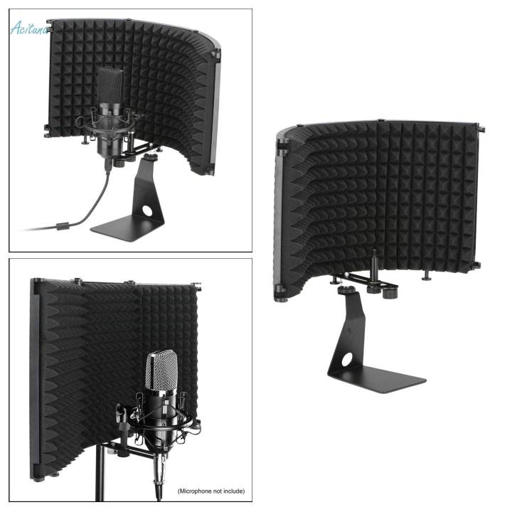 Microphone%20Mic%20Isolation%20Shield+%20Stand%20Soundproofing%20Vocal%20Reflection%20Filter%20-%20Image%203