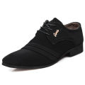 New plus Velvet Casual Shoes Leather Shoes Men's Business Formal Wedding Shoes Trendy Frosted Men's Shoes One Piece. 
