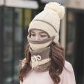 3 in1 Women's Cold Weather Sets Womens Winter Scarf Set with Filter, Hat Cap. 