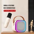 k12 Speaker Kits Bluetooth Speaker With Wireless Microphone Household Mini KTV Machine For Camping Outdoor Activity.