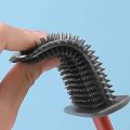 Silicone Toilet Bowl Cleaning Brush With Holder Stand-Non-Slip Long Handle Toilet Brush-Bathroom Accessories for Cleaning Toilet. 