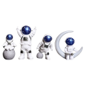 4 Pcs Astronaut Figure Statue Figurine Spaceman Sculpture Educational Toy Desktop Home Decoration Astronaut Model Blue.