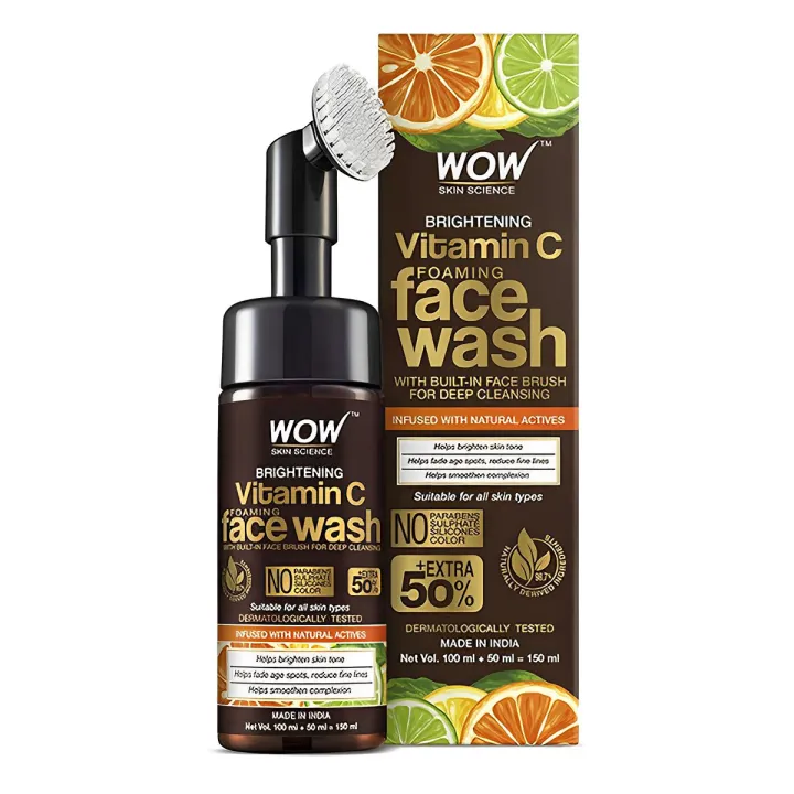 Wow Skin Science Vitamin C Facewash W/ Brush 150ml