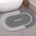 Bathroom Rugs, Modern Diatomaceous Earth Super Absorbent Quick Dry Grey Bath Mat Non Slip, Thin Bathroom Rugs Fit Under Door, Bathmats Rugs Washable, Bath Mats for Bathroom Floor, Bath Rugs, 16x24. 