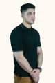 Ebony Black Solid Polo Shirt.