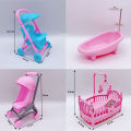 Fashion Dollhouse Miniature Items Baby Stroller and Bed Dolls Furniture for Mini Doll Cute Accessories Superman. 