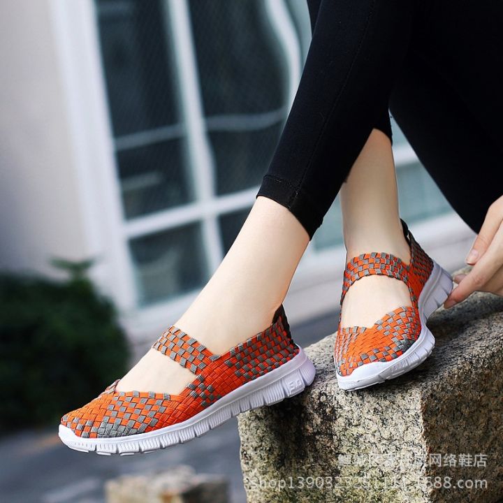 Plus%20size%20women's%20shoes%20summer%20hand-woven%20shoes%20flat%20light%20women's%20shoes%20Korean%20version%20breathable%20sandals%20athleisure%20single%20shoes%20trend%20-%20Image%204