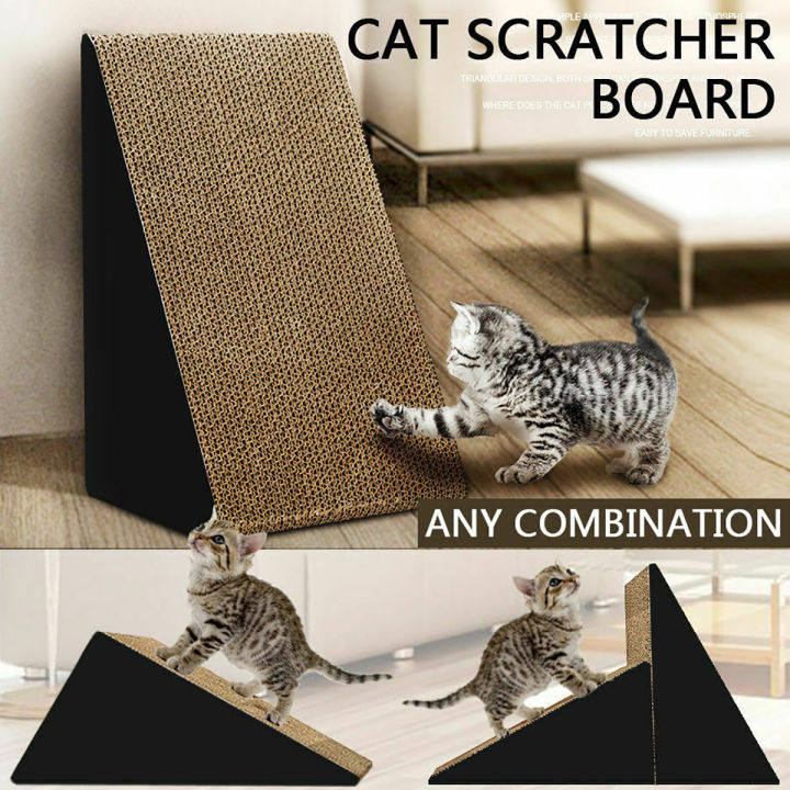 Helpful Triangle Cat corrugated Scratcher Pet Claw Scratching Board Bed Toy Mat Post