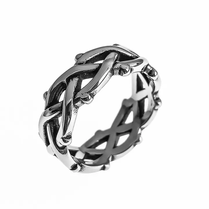 Cross-border%20thorns%20and%20vines%20braided%20titanium%20steel%20ring%20hip-hop%20trend%20wear%20non-fading%20niche%20personality%20hand%20jewelry%20for%20men%20-%20Image%202