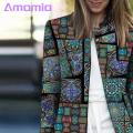 Amamia Autumn Coat Open Stitch Spring Autumn Ethnic Style Pattern Cardigan Coat.