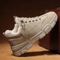 2022Winter Worker Boot Men's Low-Top Casual Warm with Velvet Thick Cotton Shoes Mid-Top Tide All-Matching Snow Boots Ankle Boots. 