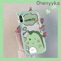 Chenyyka For Xiaomi Redmi 9A Redmi 9I Case Cartoon Cute Green Dinosaur Shockproof Clear Phone Cases Little Monster Camera Lens Protective Cover Silicone Transparent Soft Case. 