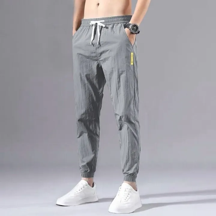 Ice%20Silk%20Pants%20Men's%20Summer%20Thin%20Section%20Trend%20Wild%20Loose%20Casual%20Pants%20Srts%20Pants%20Quick-drying%20Harlan%20Nine-int%20Pants%20-%20Image%202