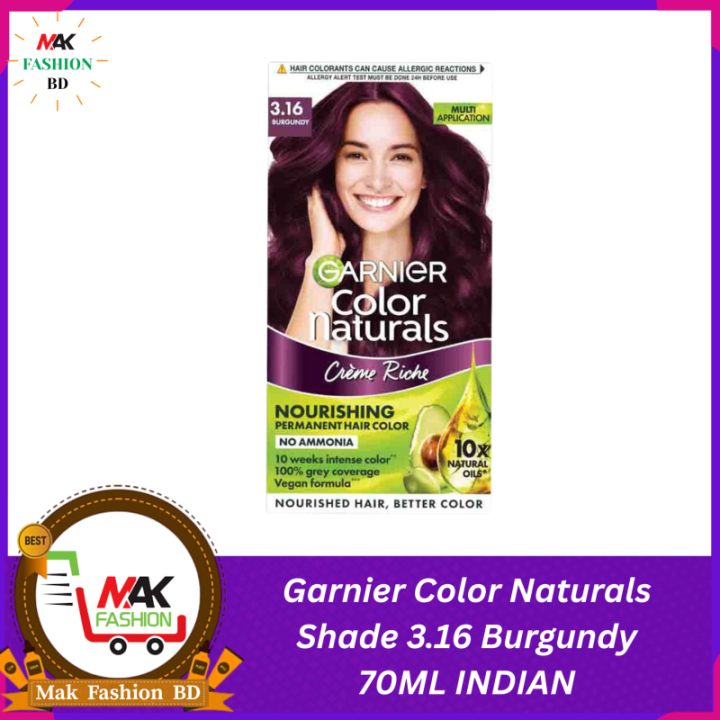 Garnier Color Naturals Crime Riche Nourishing Permanent Shade 3.16 Burgundy 70ml + 60g