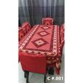 Screen Print Dining Table Runner And 06 Chair Cover. 