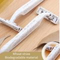 8pcs Manual Shaving Razor Eco-Friendly Biodegradable Shaving Tool Triple Blade Disposable Shaving Razor Portable Travel.