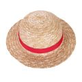 Boy Girl One Piece Cap Straw Hat Neck String Luffy Flat Hats Cosplay Japanese Cartoon Props Hat Kid Red Stripe Beach Hat YF001.