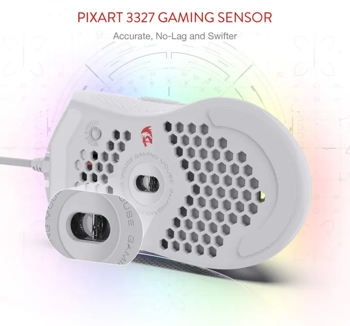 Redragon%20M808%20Storm%20Lightweight%20RGB%20Gaming%20Mouse,%2085g%20Ultralight%20Honeycomb%20Shell%20-%2012,400%20DPI%20Optical%20Sensor%20-%207%20Programmable%20Buttons%20-%20Precise%20Registration%20-%20Super-Lite%20Cable%20-%20White%20-%20Image%205