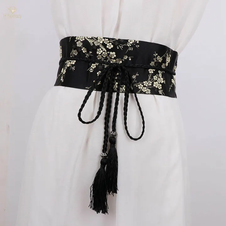 Chinese%20Women%20Satin%20Waist%20Belt,%20Kimono%20Belts%20Girdle%20Floral%20Printed%20Tied%20Jewelry%20Accessories%20Corset%20Retro%20Style%20Waist%20Band%20for%20Female,%20Girls%20,%20Black%20Gold%20-%20Image%203