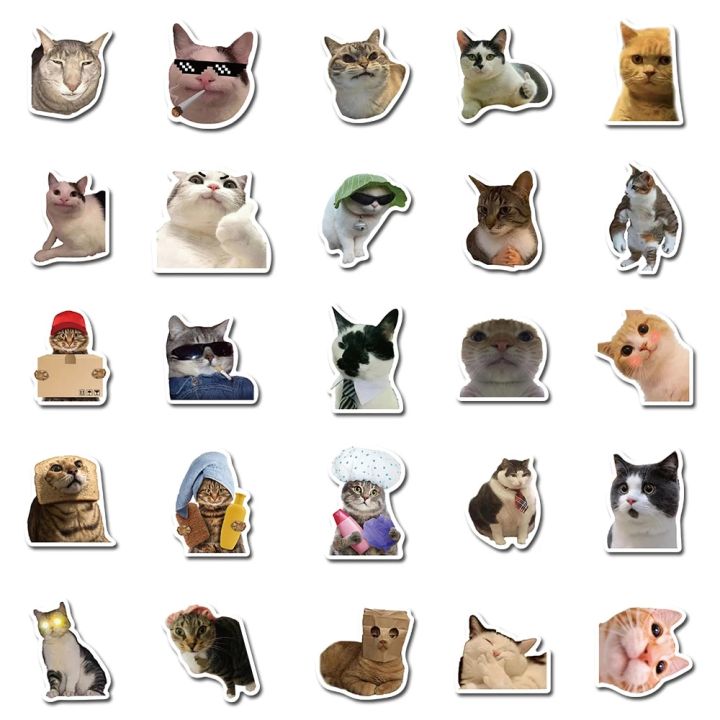10/50PCS%20Cat%20MEME%20Funny%20Animals%20Stickers%20Vintage%20Toy%20DIY%20Kids%20Notebook%20Luggage%20Motorcycle%20Laptop%20Refrigerator%20Decals%20Graffiti%20-%20Image%203